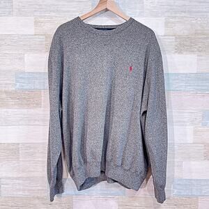 POLO Ralph Lauren Cotton Crewneck Sweater Heather Gray Casual Mens 4XLT 4XL Tall